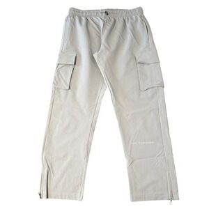 Forward Straight Cut Cargo Basketball Pants Mens XL Glacier Gray Reflective